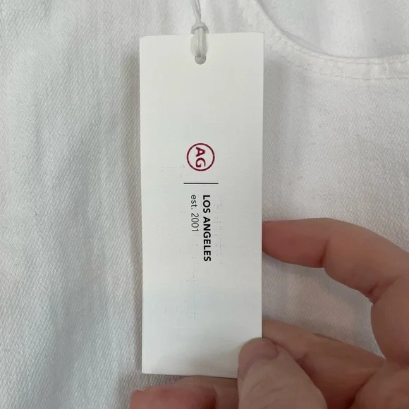 New! AG Adriano Goldschmied Prima Ankle Cigarette Leg Jeans in White - Size 31 - Picture 7 of 10